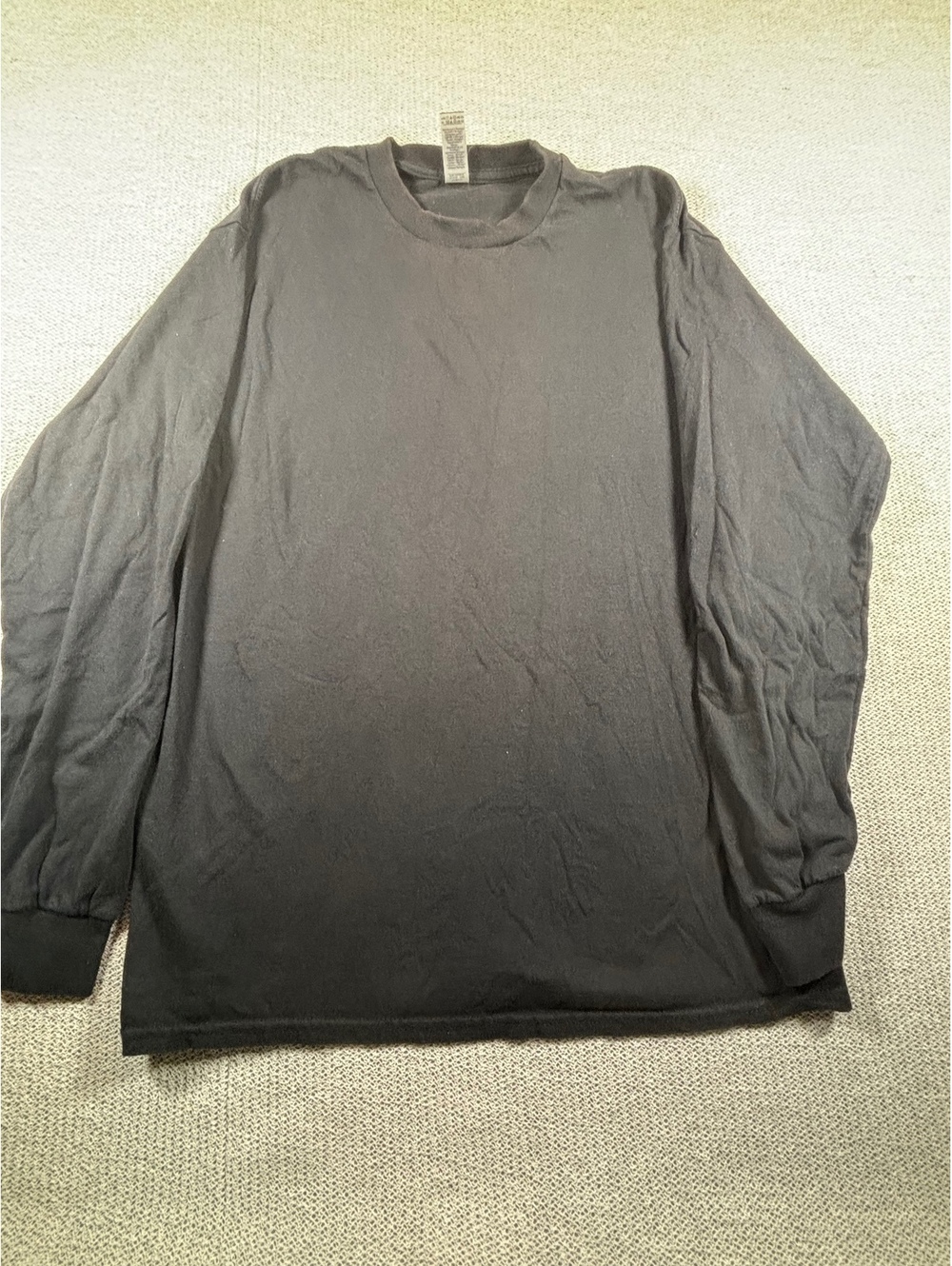 Gildan Heavy Cotton Black Long Sleeve T-Shirt Medium